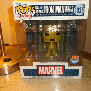 Funko Pop Deluxe 1035 • Iron Man Model 1 Golden Armor • PX Exclusive • Read
